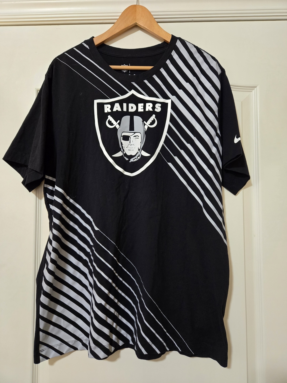 NFL Raiders Black & White Striped Men's Tee